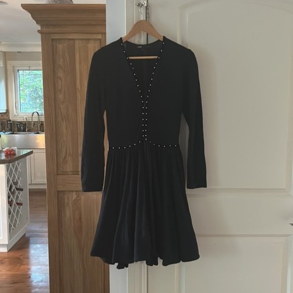 ❌❌SOLD Riska unit long sleeve dress size 3 navy Euc - Picture 4 of 14